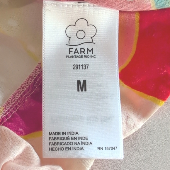 Farm Rio Floral Print Cotton Mini Dress Size Medium - Picture 9 of 12